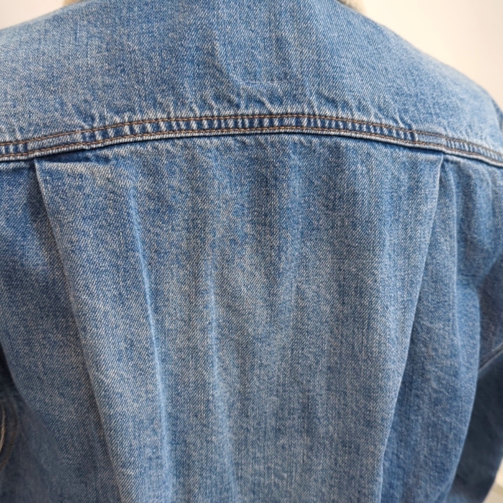 ✨HP✨ Gap Denim Long Sleeve Oversized Sherpa Jean Jacket Women's Petite XS - Picture 7 of 10